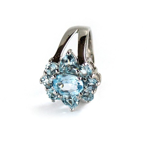 925 Silber Ring Blautopas