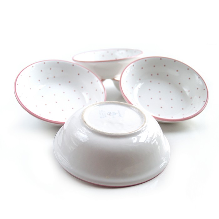 Gmundner Keramik rosa Tupf Salatschale Schale Mueslischale 6 Stk. Gmundner Mueslischale