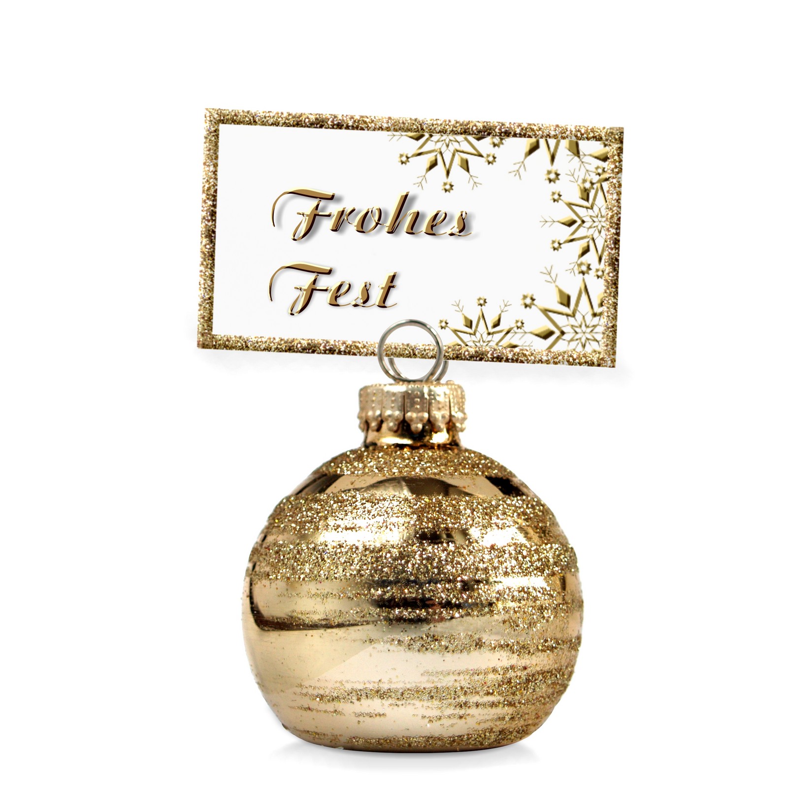 Weihnachten Tischschmuck Glas Platzkartenhalter gold Glanz Platzkartenhalter Weihnachten