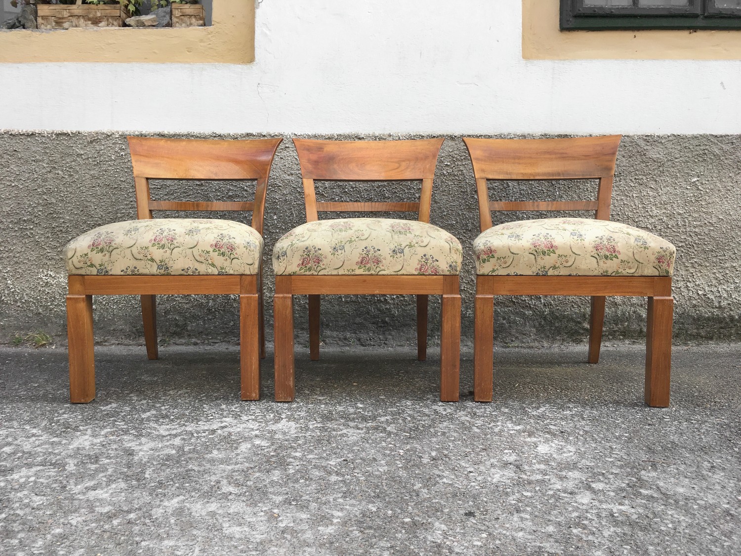 Artdeco Massivholz Stuhl antik Original 