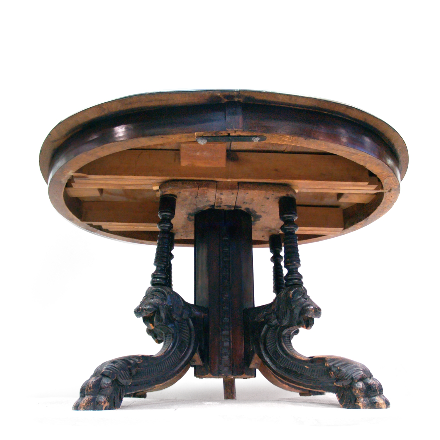 Antiker Speisetisch Löwenköpfe Löwentatzen Renaissance Vollholz