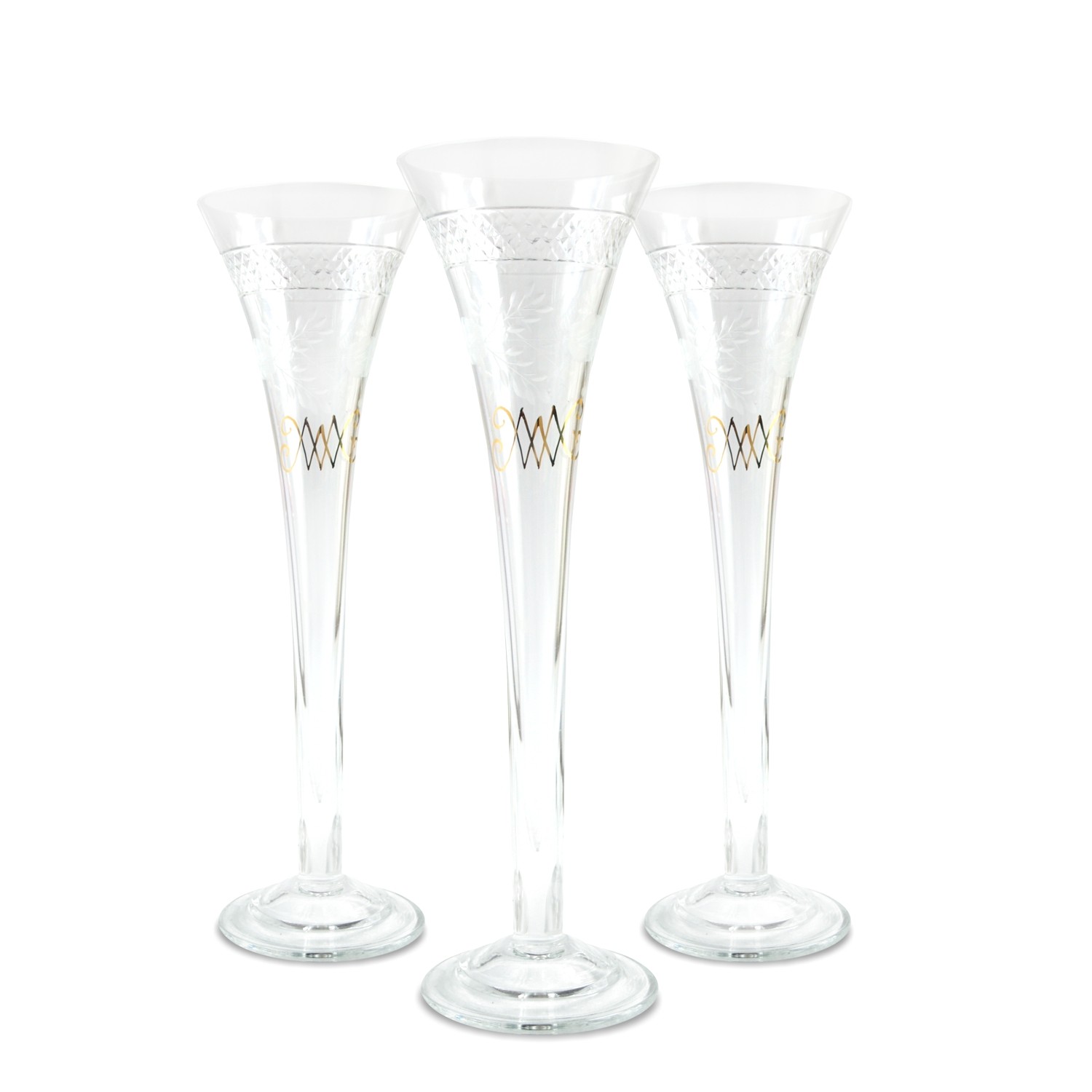 WMF Sektflöten Sektglas Set 4 Stk. vergoldet Fürst von Metternich WMF Sektfloeten