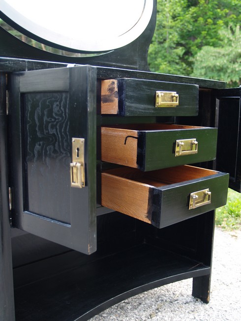 Jugendstil Tisch antiker Schminktisch schwarz