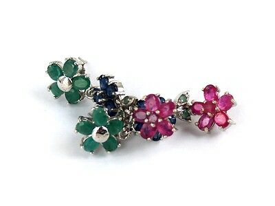 Traumhafte Ohrstecker Silber 925 echte RUBINE SMARAGDE SAPHIRE, Ohrringe Schmuck Traumhafte Ohrstecker Silber 925 echte RUBINE SMARAGDE SAPHIRE, Ohrringe Schmuck