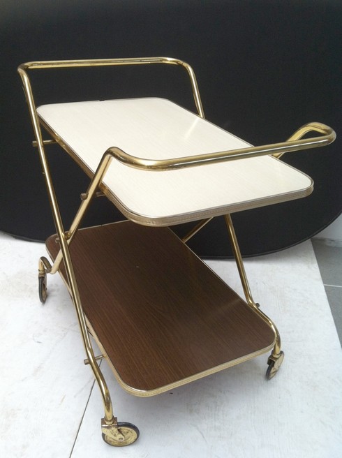 Retro Beistelltisch 60er-Jahre Midcentury Servierwagen 50er Vintage