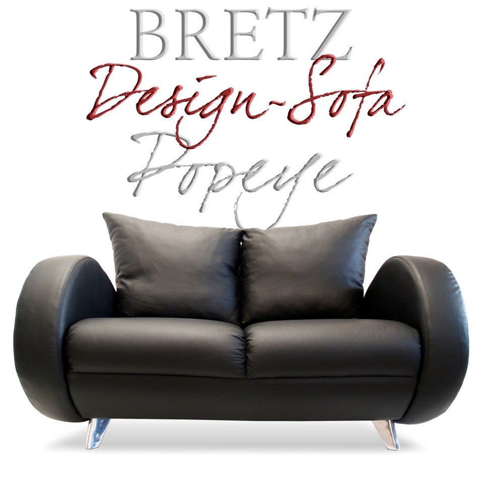 BRETZ Sofa LEDERSOFA * neuwertig * Popeye 2-Sitzer Leder Bretz Ledersofa schwarz Sofa Popeye
