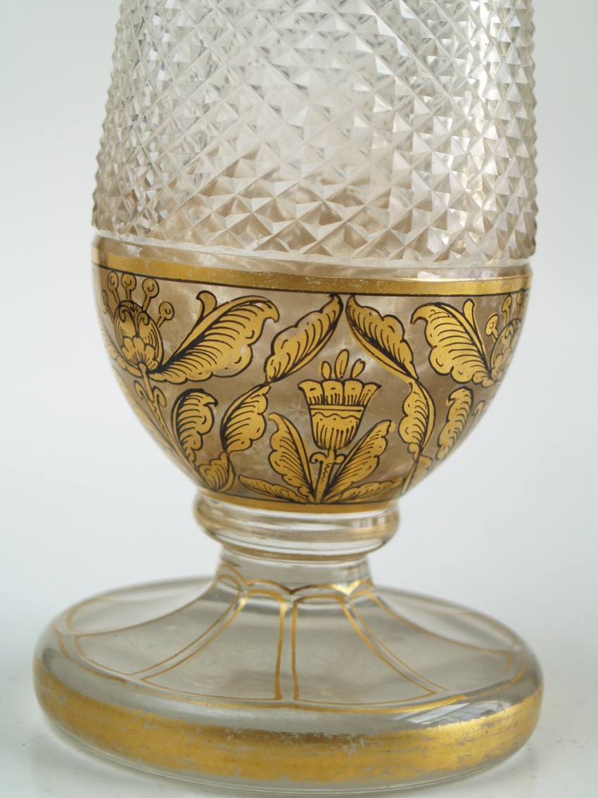 Vase antik Golden Waffelschliff