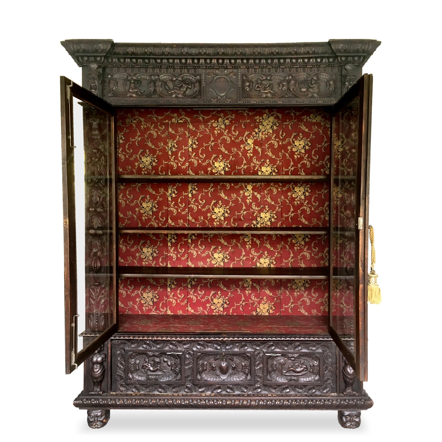 Schrank antiker Bücherschrank Geschirrschrank Vitrine Antike Vitrine Geschirrschrank