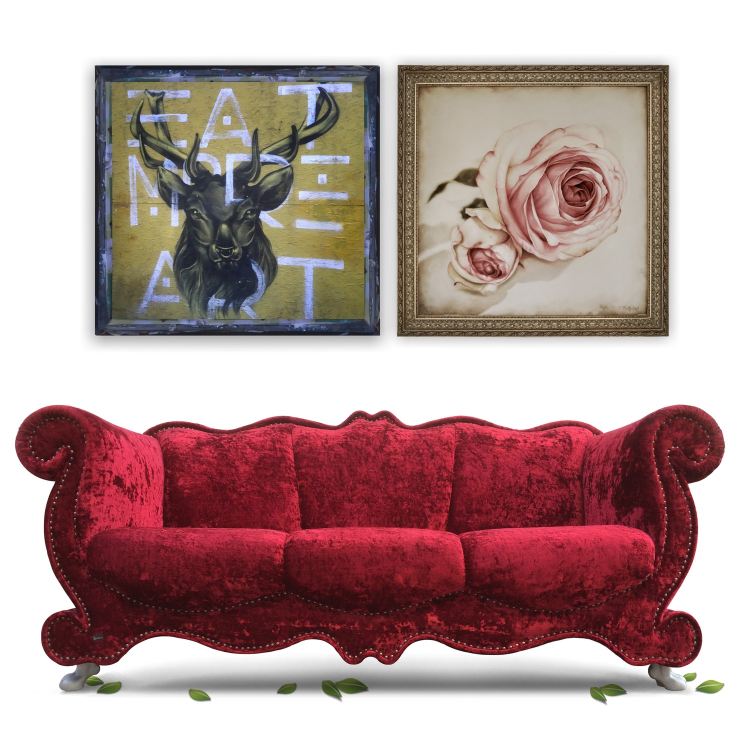 BRETZ Sofa Emily rot Glamoursamt Designklassiker Bretz Sofa rot Emily Designmöbel Sale