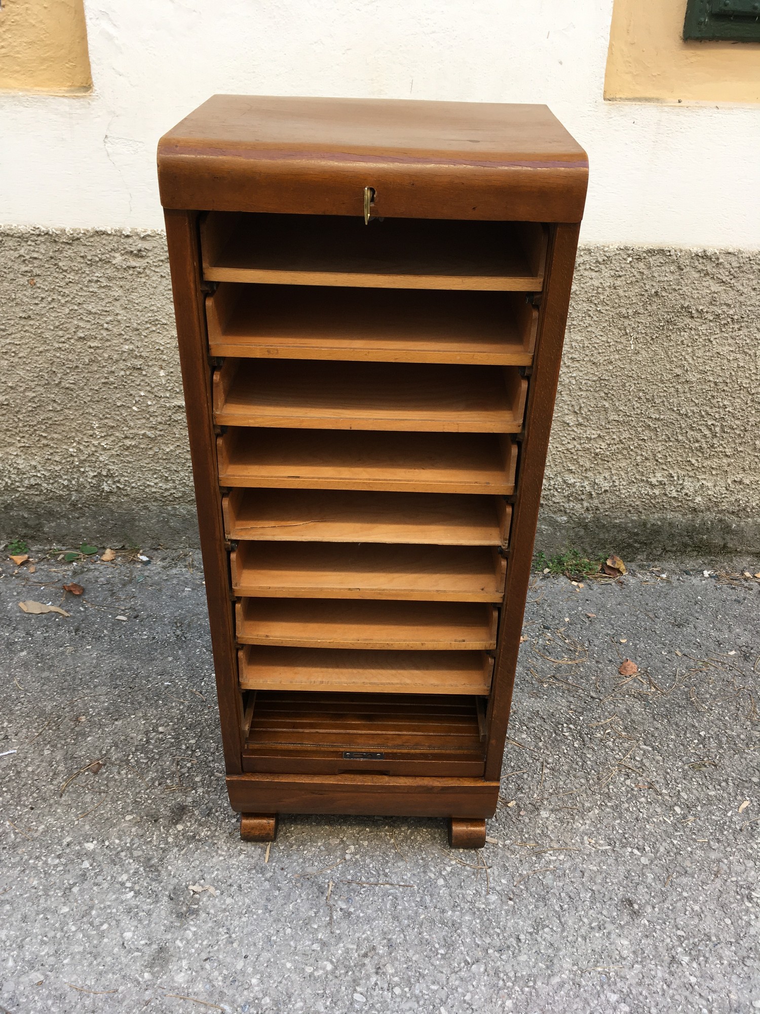 Rollladenschrank antik Artdeco Vollholz Möbel Jugendstil Fächer Laden kaufen