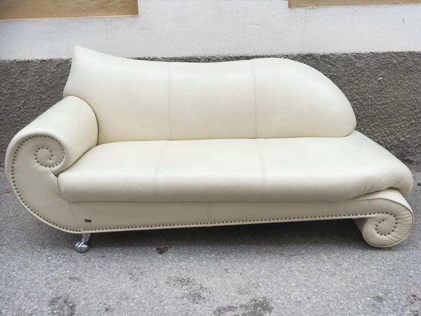 Bretz Gaudi Sofa Recamiere creme Leder