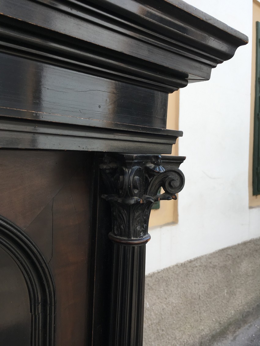 Schrank antik Gründerzeit Akanthusblätter Bücherschrank