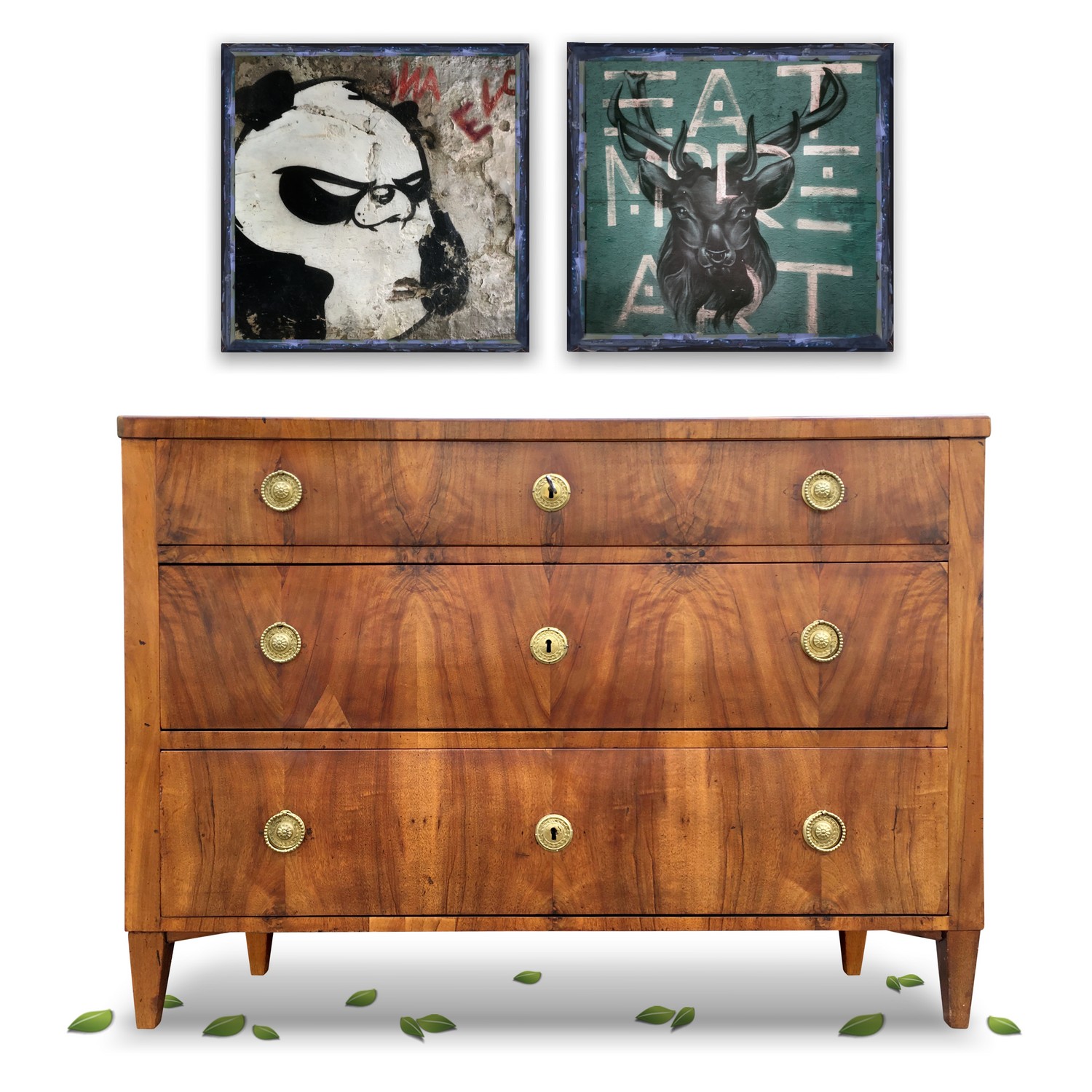 Kommode Ladenkommode Biedermeier Nussholzfurnier antik original