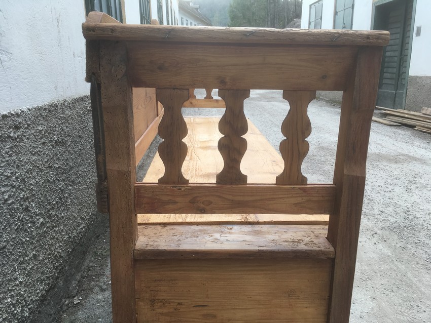 Kuechensitzbank Truhe antik