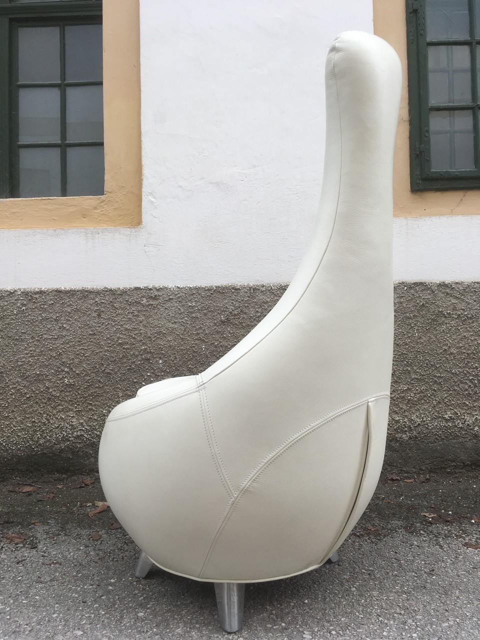 Bretz Stuhl Jeannie Leder weiß creme