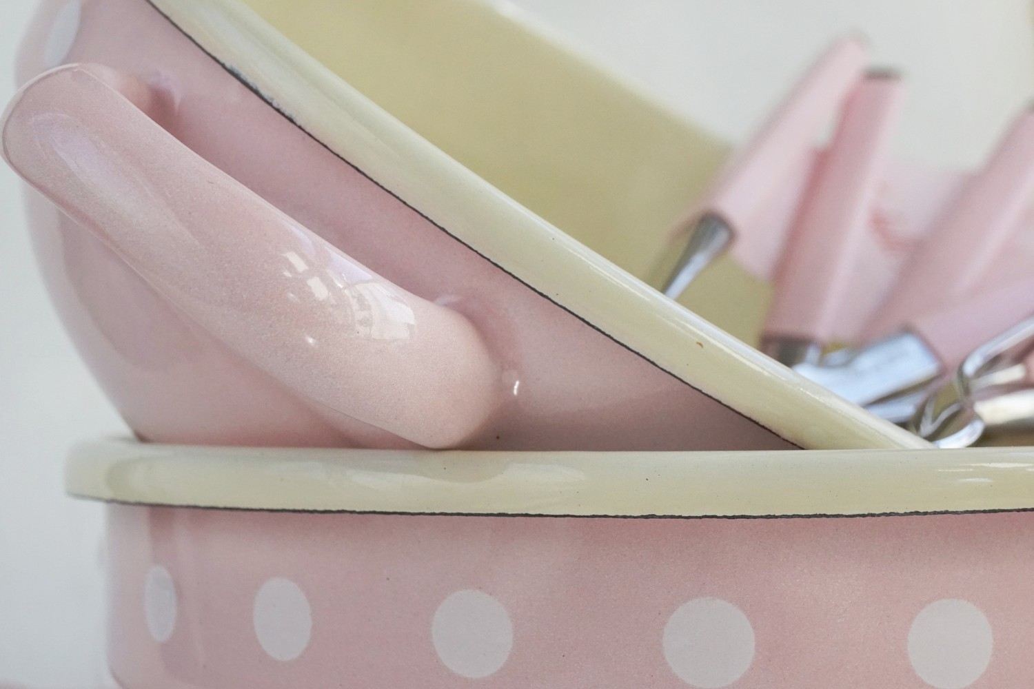 Schüssel Schale Email Polka Dots pink rosa Isabelle Rose handgemacht