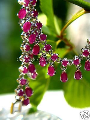 Exklusives Armband 925 Silber unzählige echte RUBINE pendelnde Anhänger TRAUM