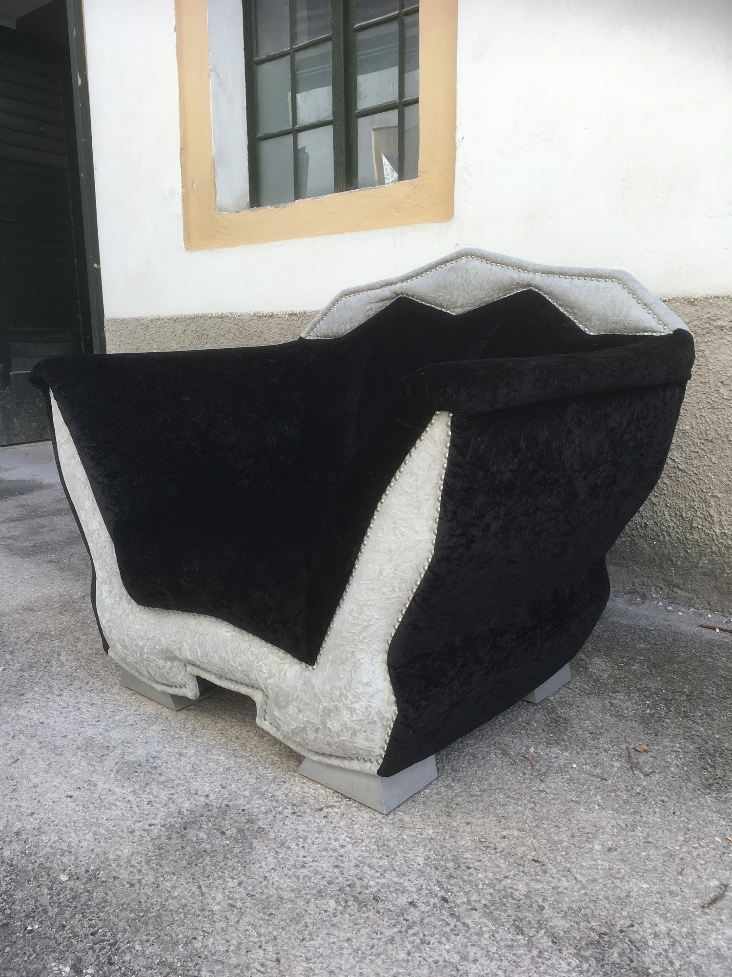 Bretz Stuhl T-Rex silber noir Designmöbel Designklassiker Armlehnstuhl schwarz gebraucht neuwertig