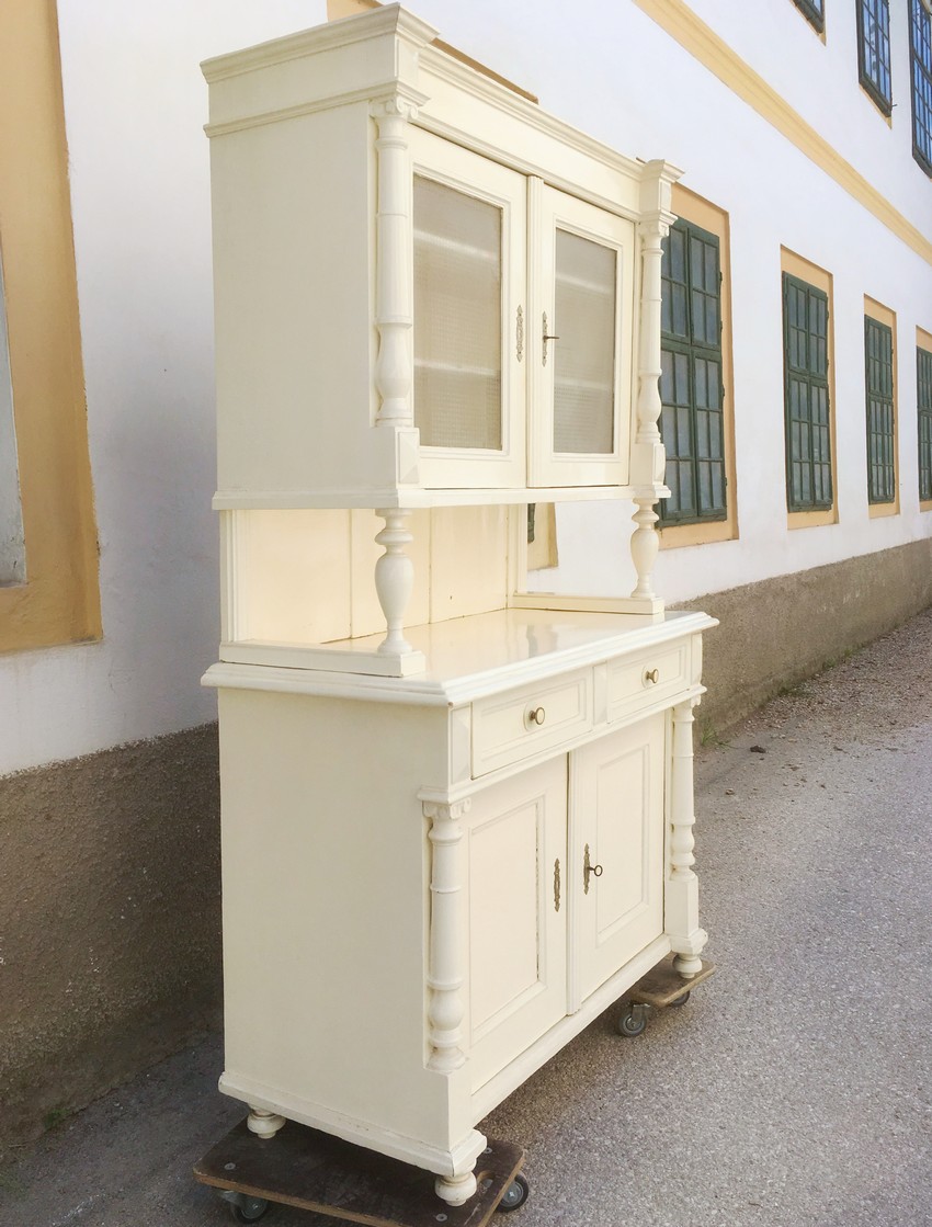 Shabby Kuechenschrank Chic antik creme