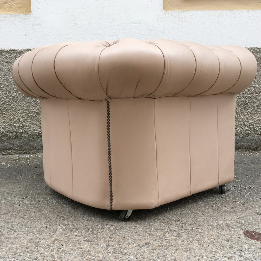 Chesterfield Stuhl Sessel creme