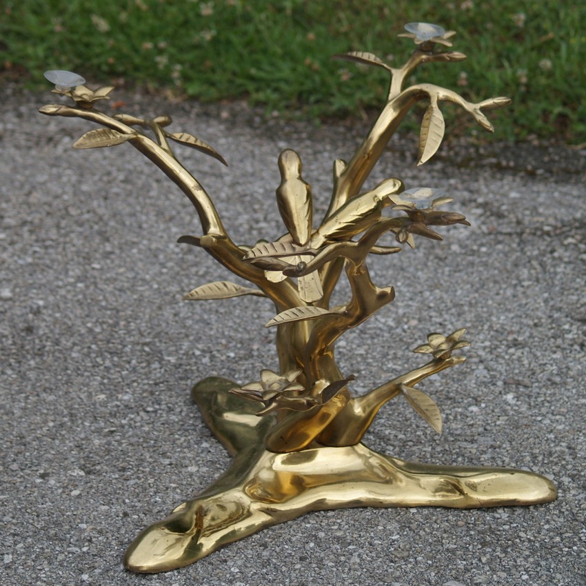 Couchtisch Willy Daro Messing Vögel Design Retro