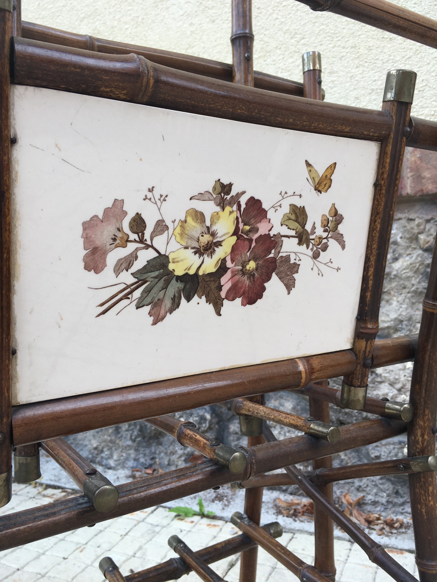 Zeitungshalter Regal Beistelltisch Thonet um 1900 antik Bambus