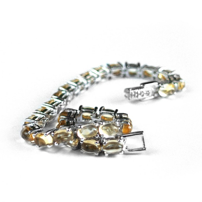 Armband 925 Silber Citrin 14k Weißgold vergoldet Edelsteine