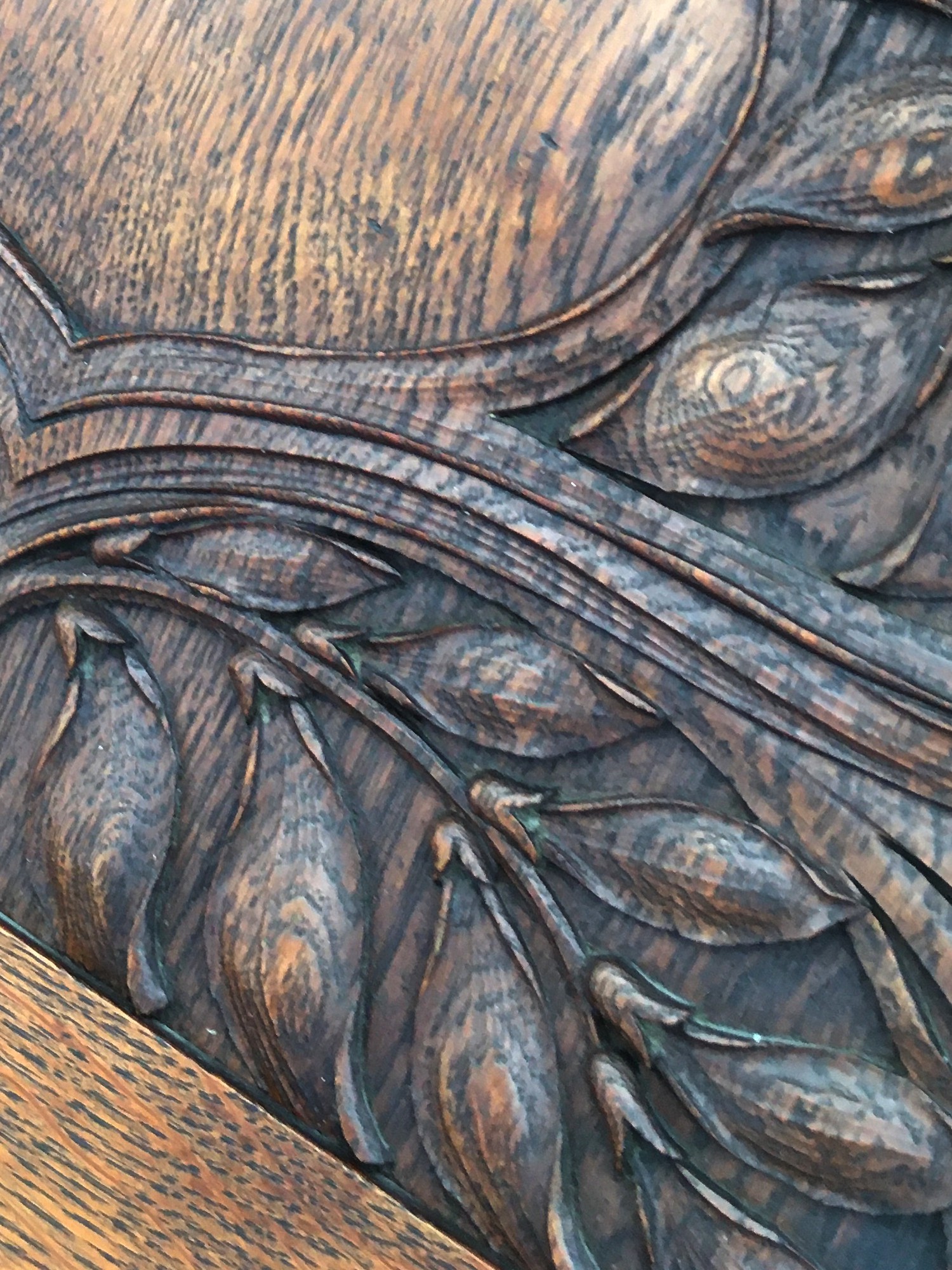 Kredenz August Ungethüm Jugendstil antik Kolo Moser Blätter Herzen Buffetschrank Schrank Buffet