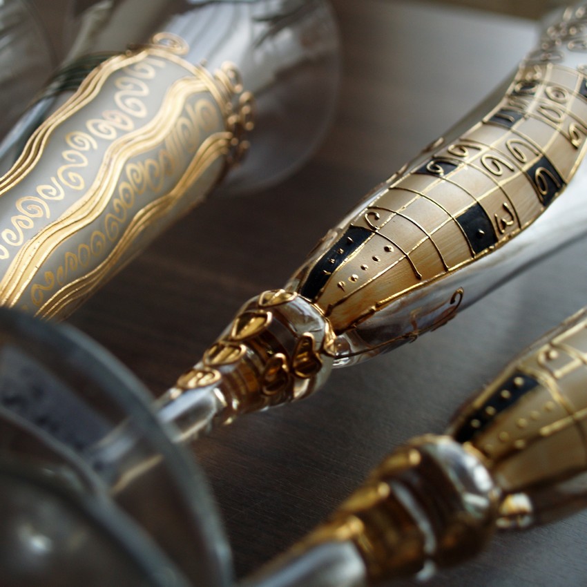 Nagel Sektflöten groß gold