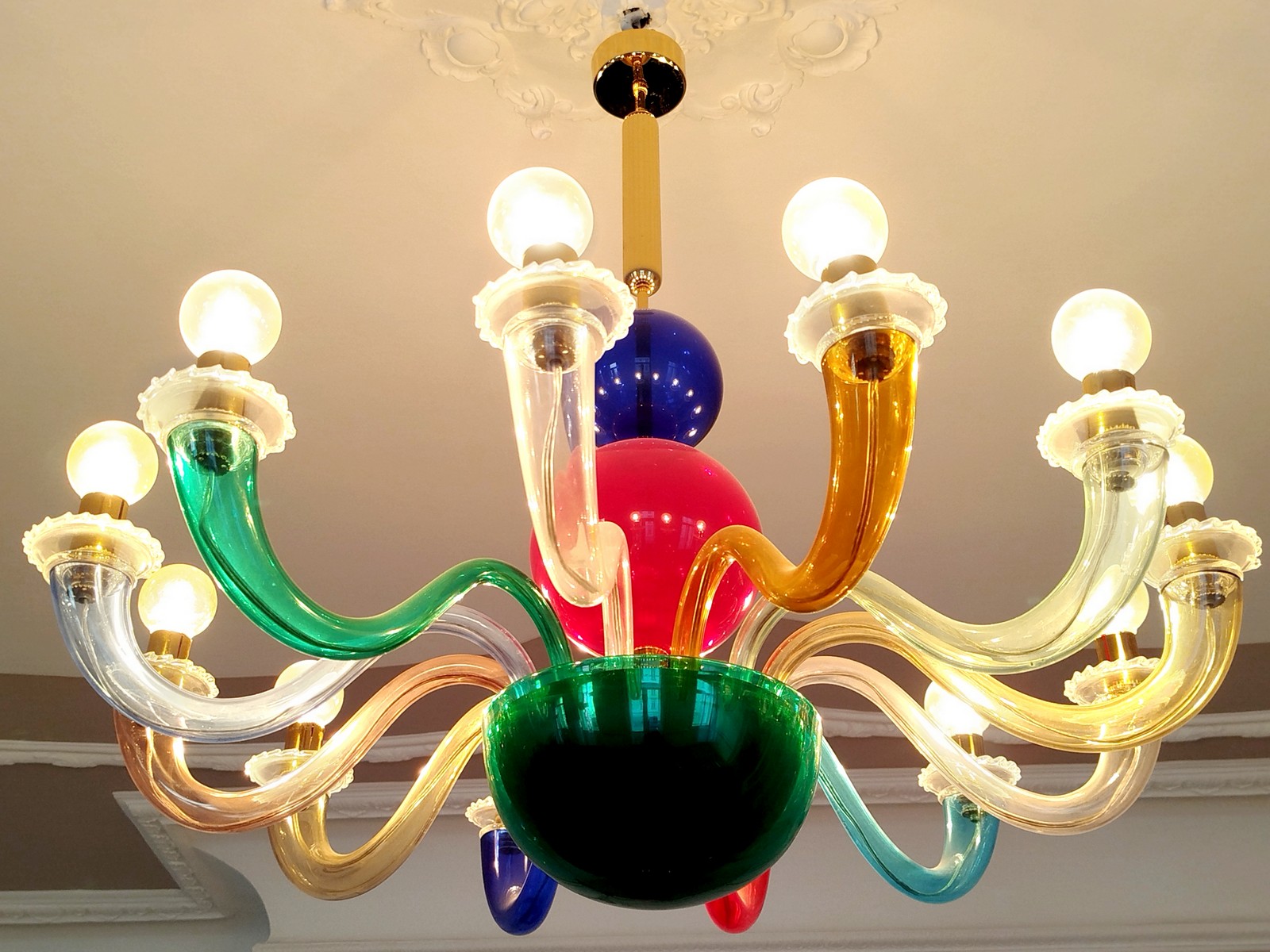 Gio Ponti Venini Kronleuchter 99.80 Multicolor 12-armig Gio Ponti Venini Kronleuchter 99.80 Multicolor 12-armig