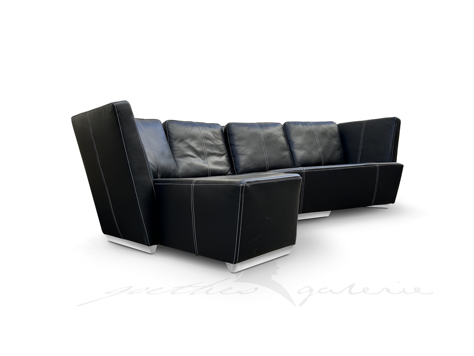 Bretz Designersofa Leder schwarz Couchlandschaft 2-teilig