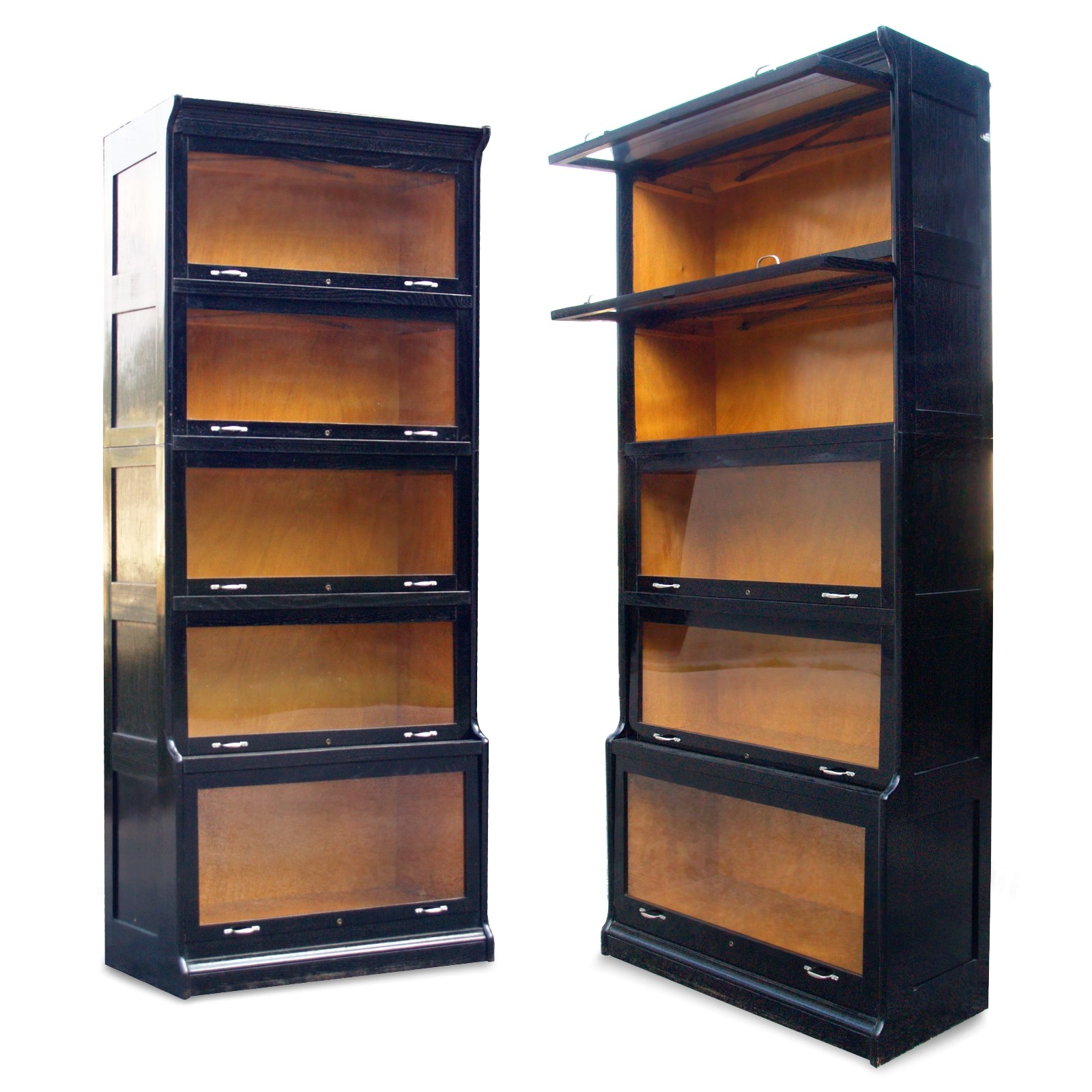 Vitrine noir Schrank Bücherschrank schwarz Jugendstil Amerikaner Bücherschrank Jugendstil