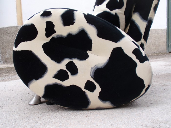 Kuhfell Stoff Sofa Bretz