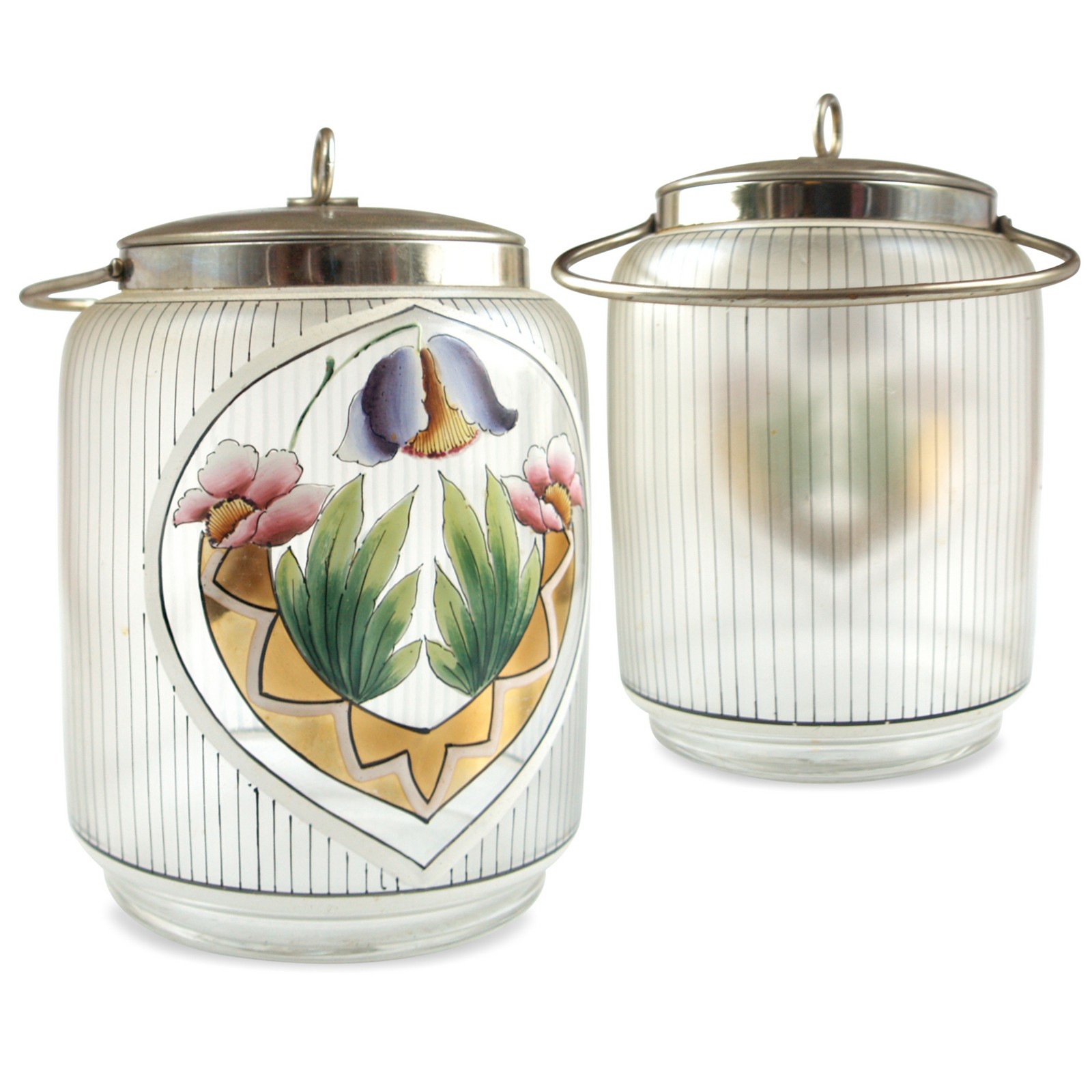 Jugendstil Glas Keksdose antik