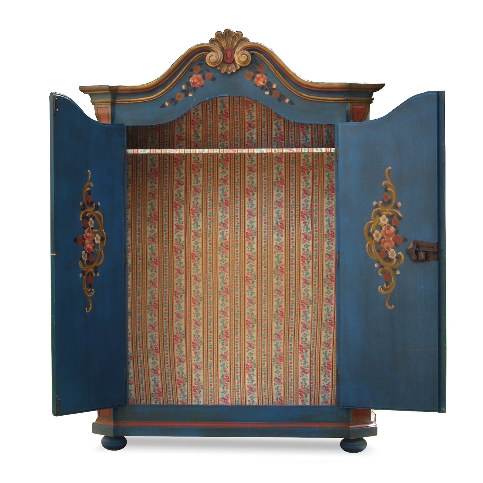 Bauernschrank handbemalt Kleiderschrank Landhaus Schrank Bauernschrank antik Barock handbemalt