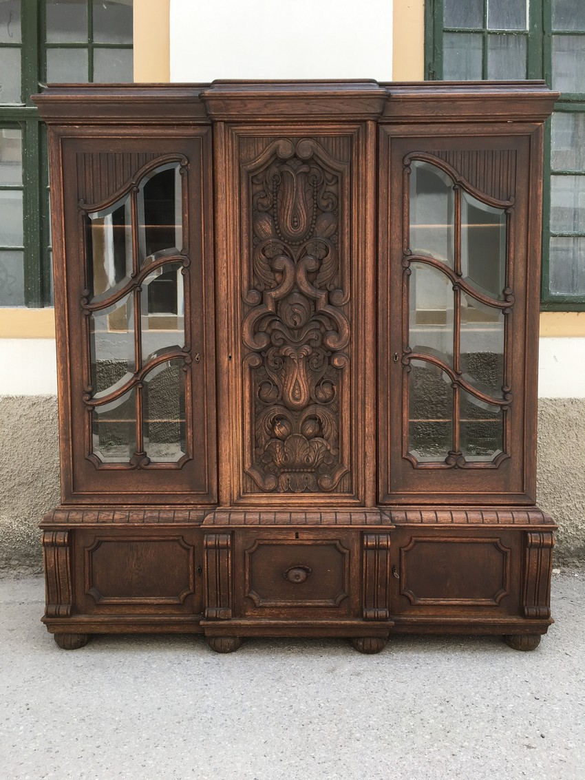 Vitrine Jugendstil Geschirrschrank antik