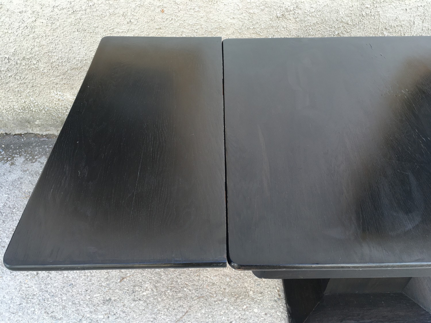 Tisch Jugendstil Esstisch ausziehbar Stempeltisch Speisetisch schwarz antik