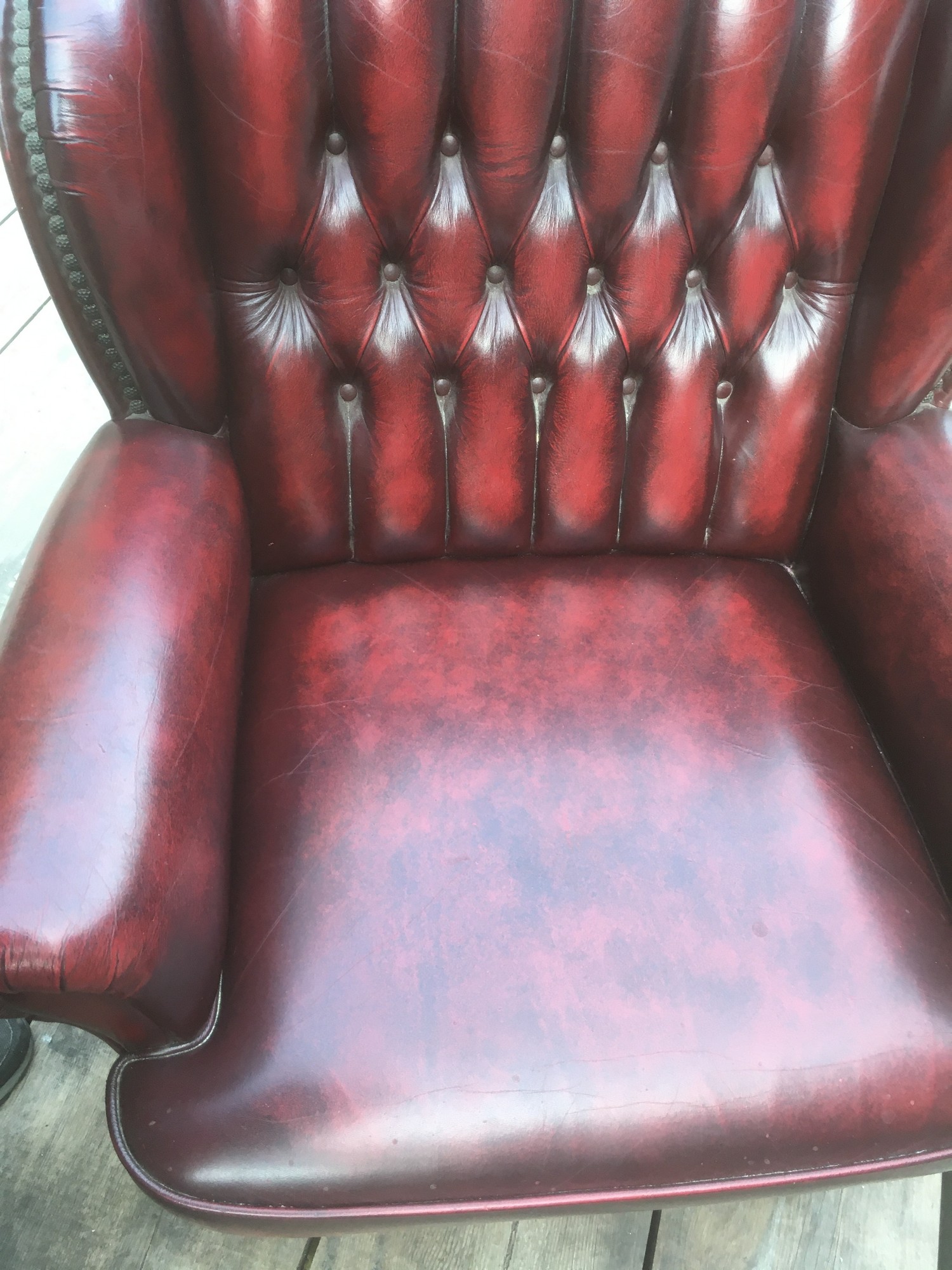 Retro Sessel Chesterfield Stuhl Rot Armlehnstuhl Vintage 