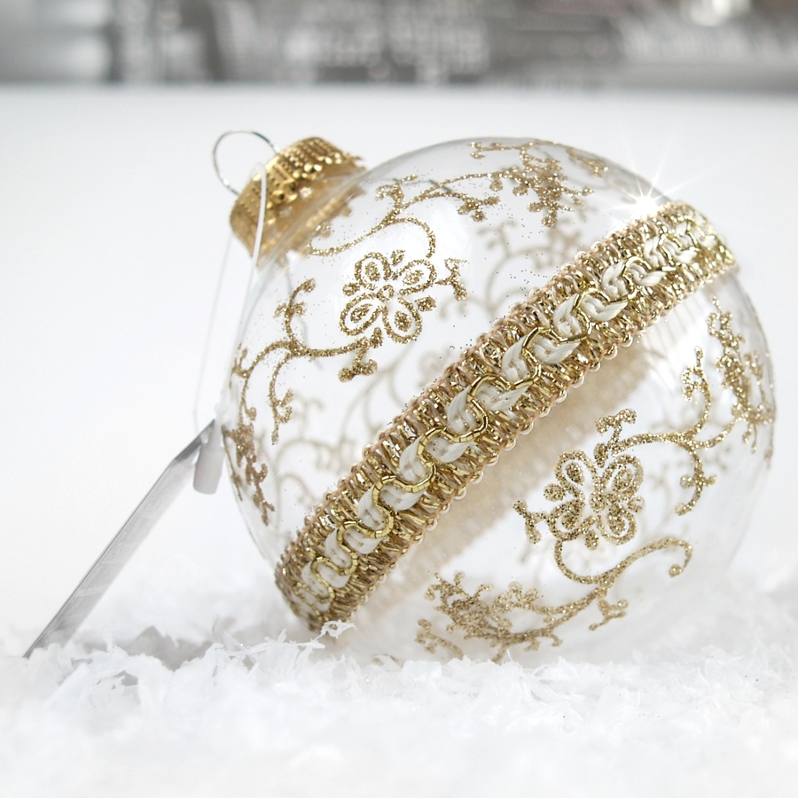 Christbaumschmuck Gold Borte Christbaumkugel Ranken Krebs Lauscha