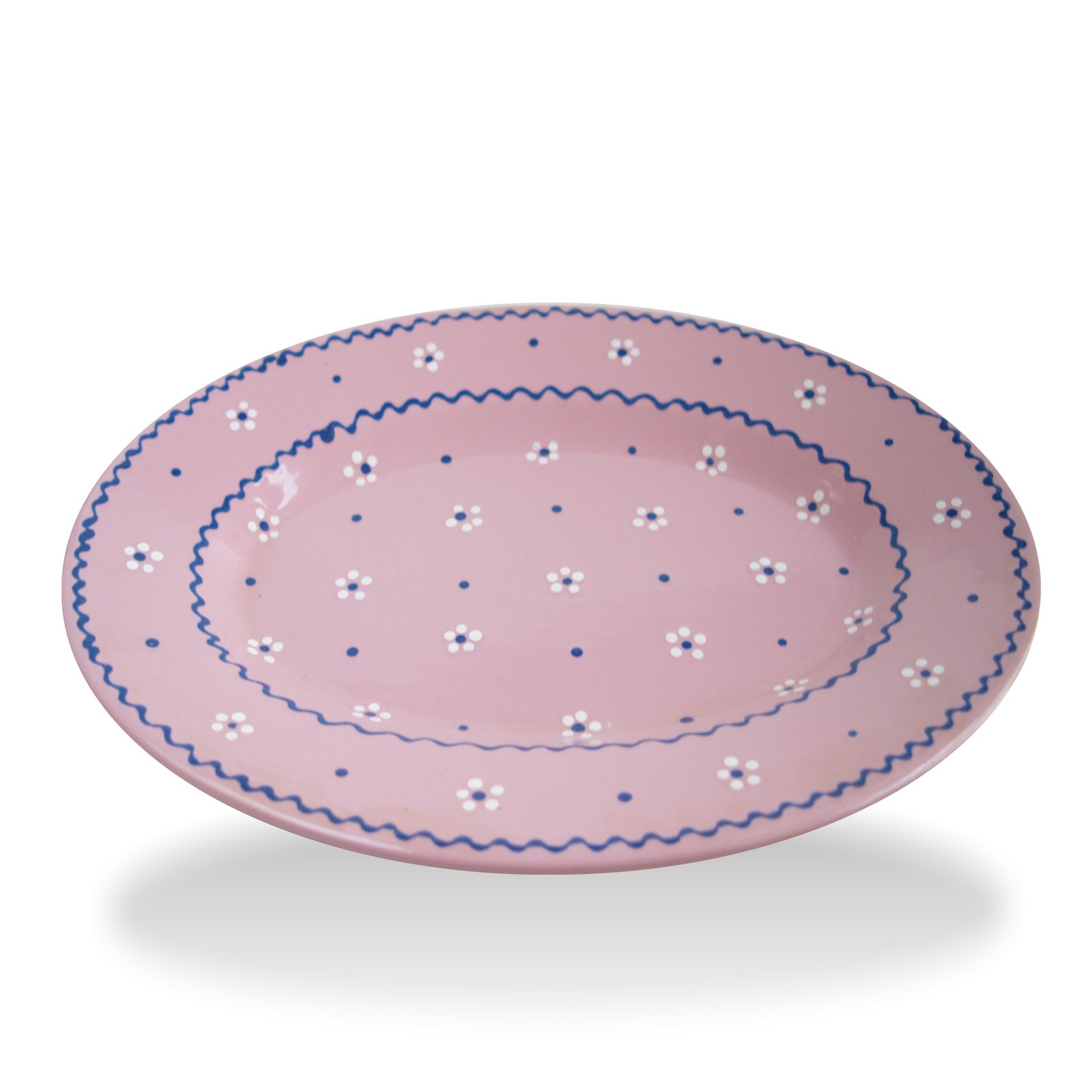 Gmundner Keramik Platte oval Servierplatte Dirndl Rosa Gmundner Servierplatte