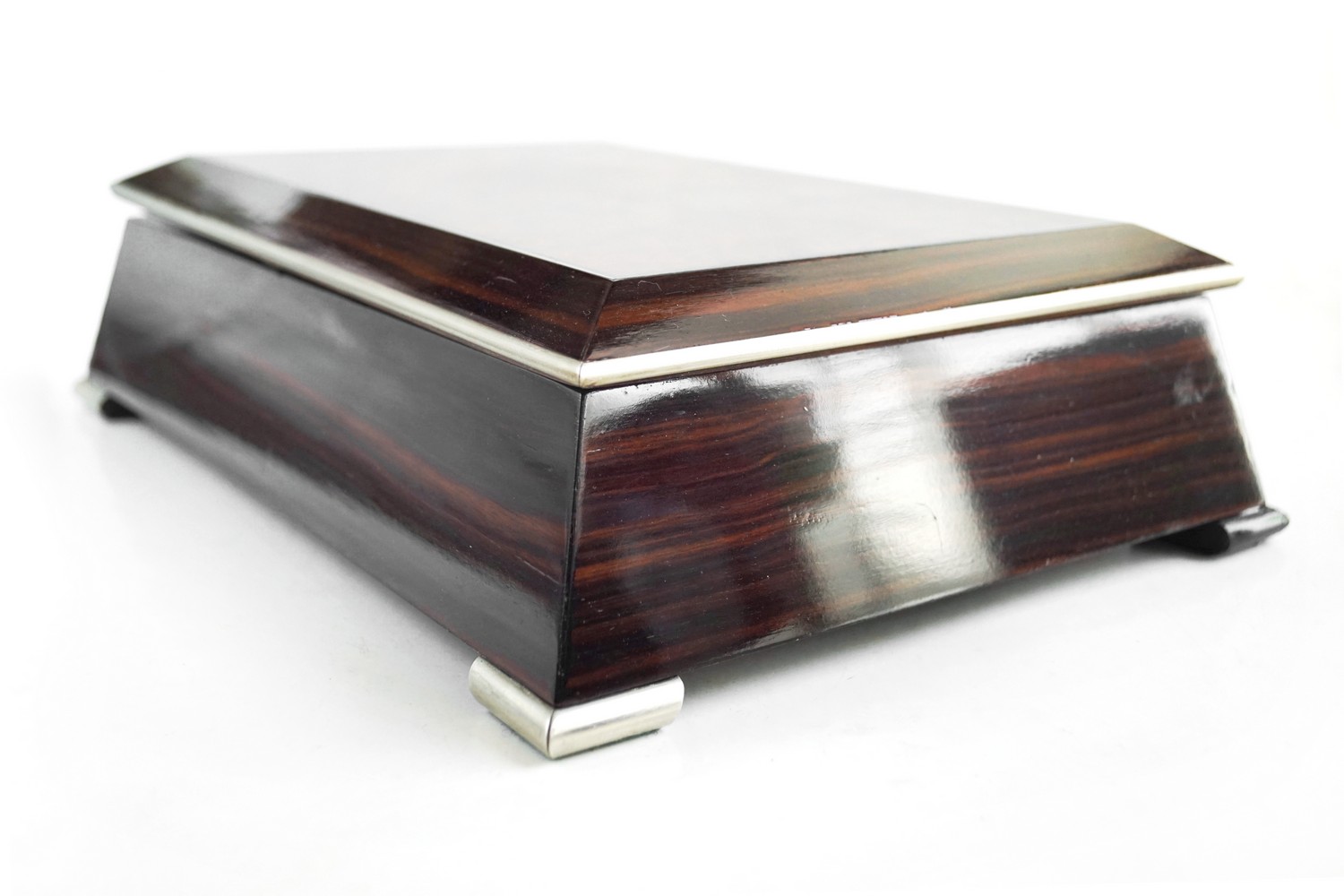 Schatulle Palisander antik Box Schmuckschatulle Geheimschloss Geheimfach