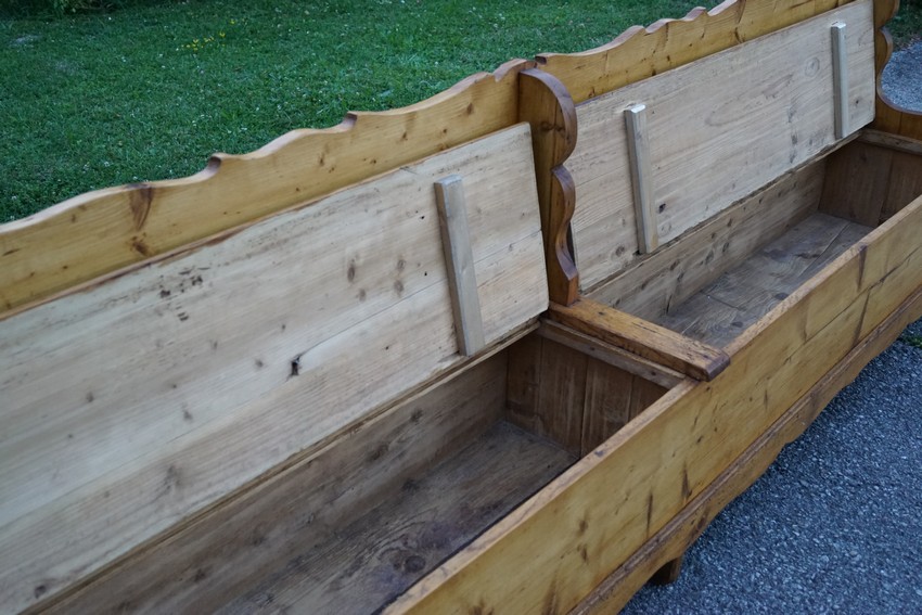 Truhenbank Vintage Vollholz antik Landhausstil