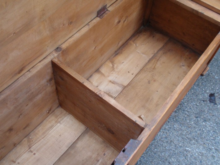 Truhenbank Weichholz antik