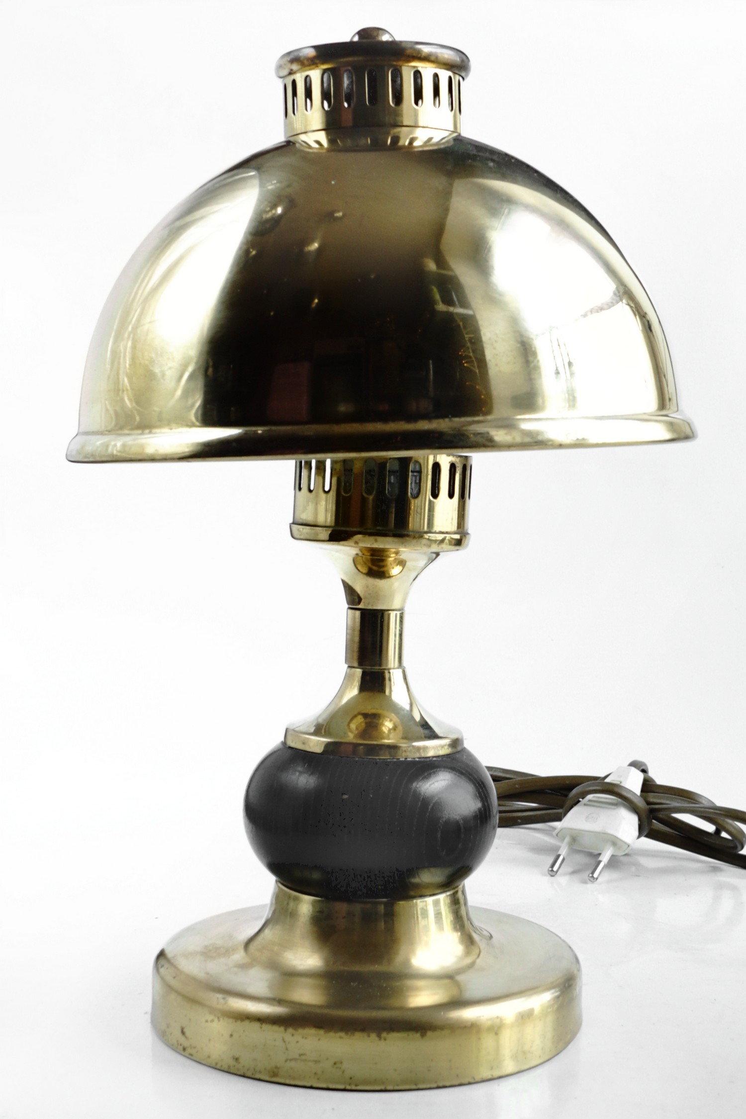 Tischlampe Vintage 70er Seventies Tischleuchte Retro Metall golden