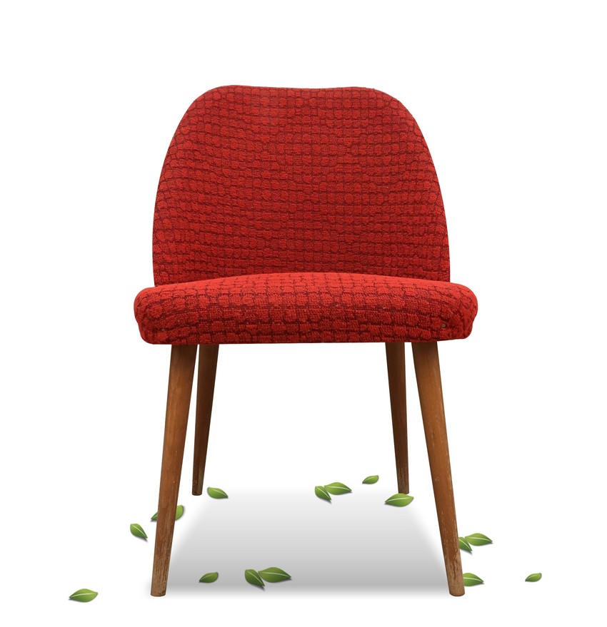Cocktailsessel Vintage Midcentury 50er- 60er-Jahre Holz rot Stühle Retro Design