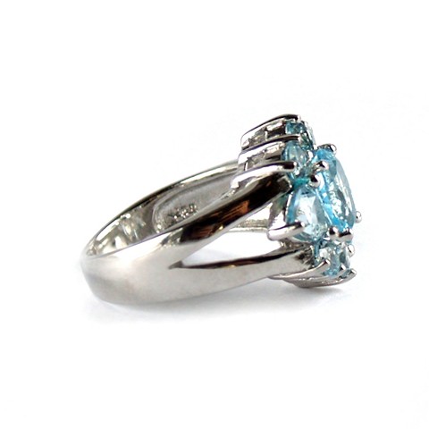 925 Silber Ring Blautopas