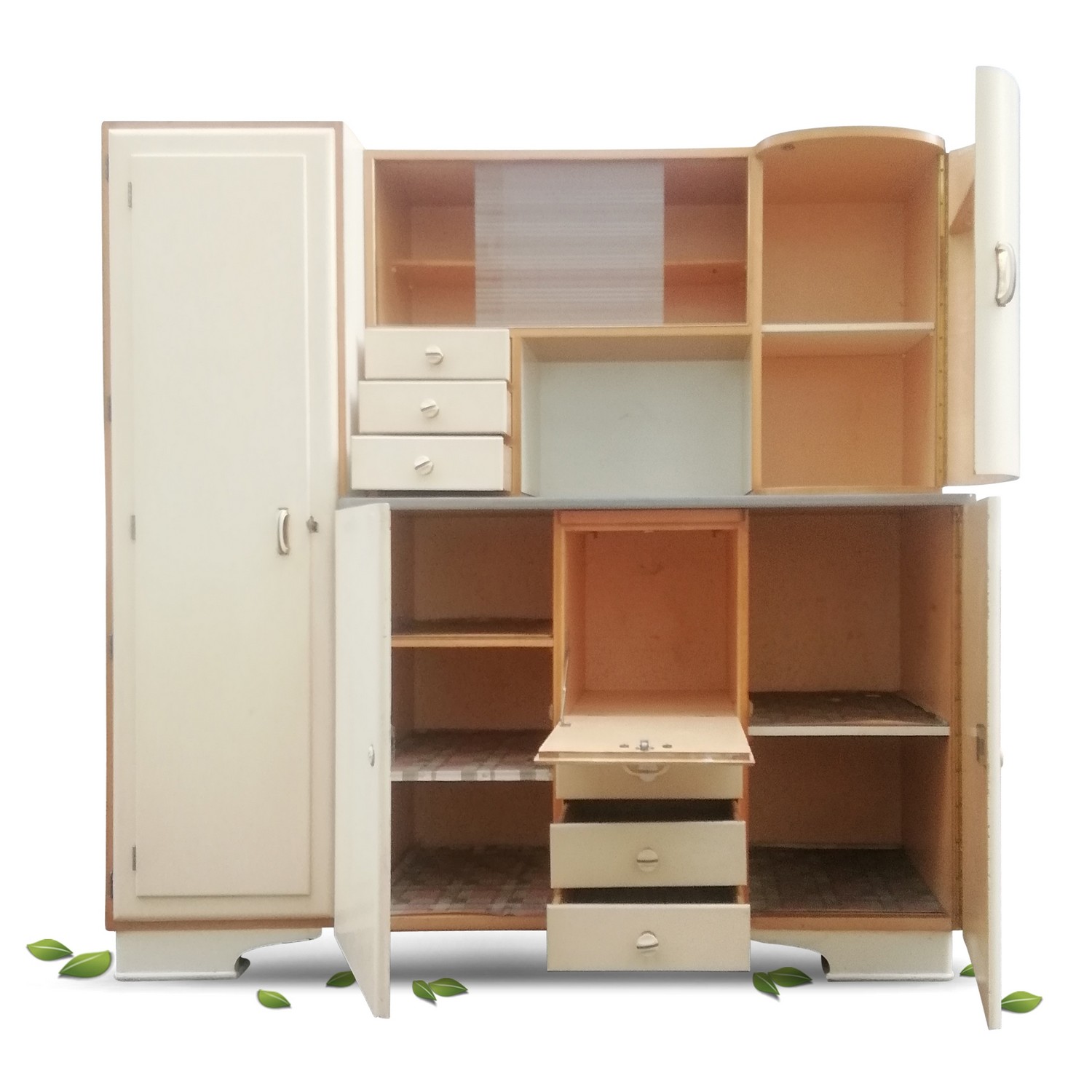 Küchenschrank 40er 50er 60er-Jahre Pastell Vintage Möbel Küche Vollholz creme