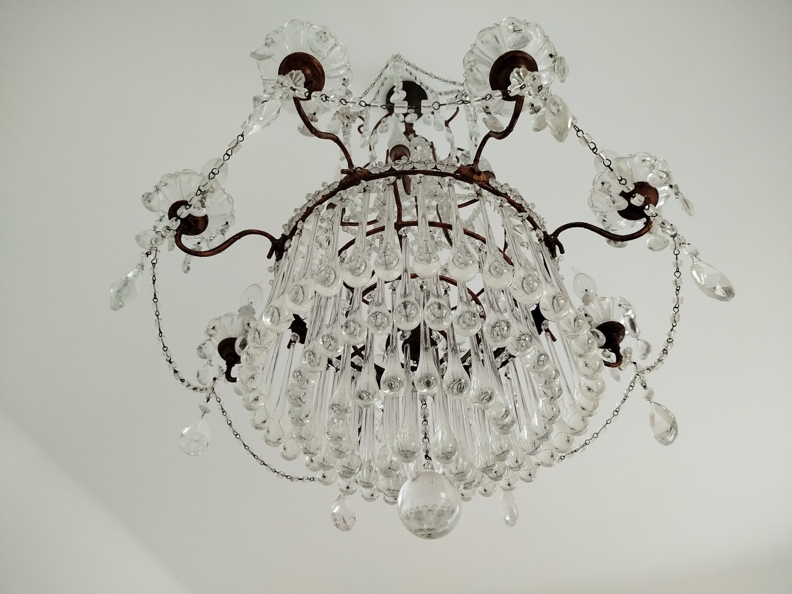 Neoklassizistischer Kronleuchter Kristall Murano Glas Antik Neoklassizistischer Kronleuchter Kristall Murano Glas Antik