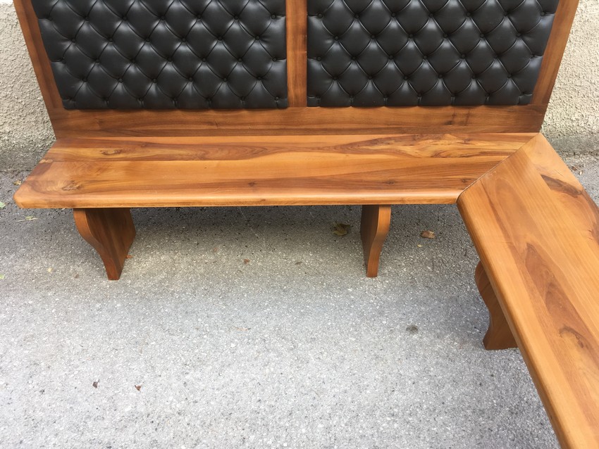 Eckbank Nussholz Leder