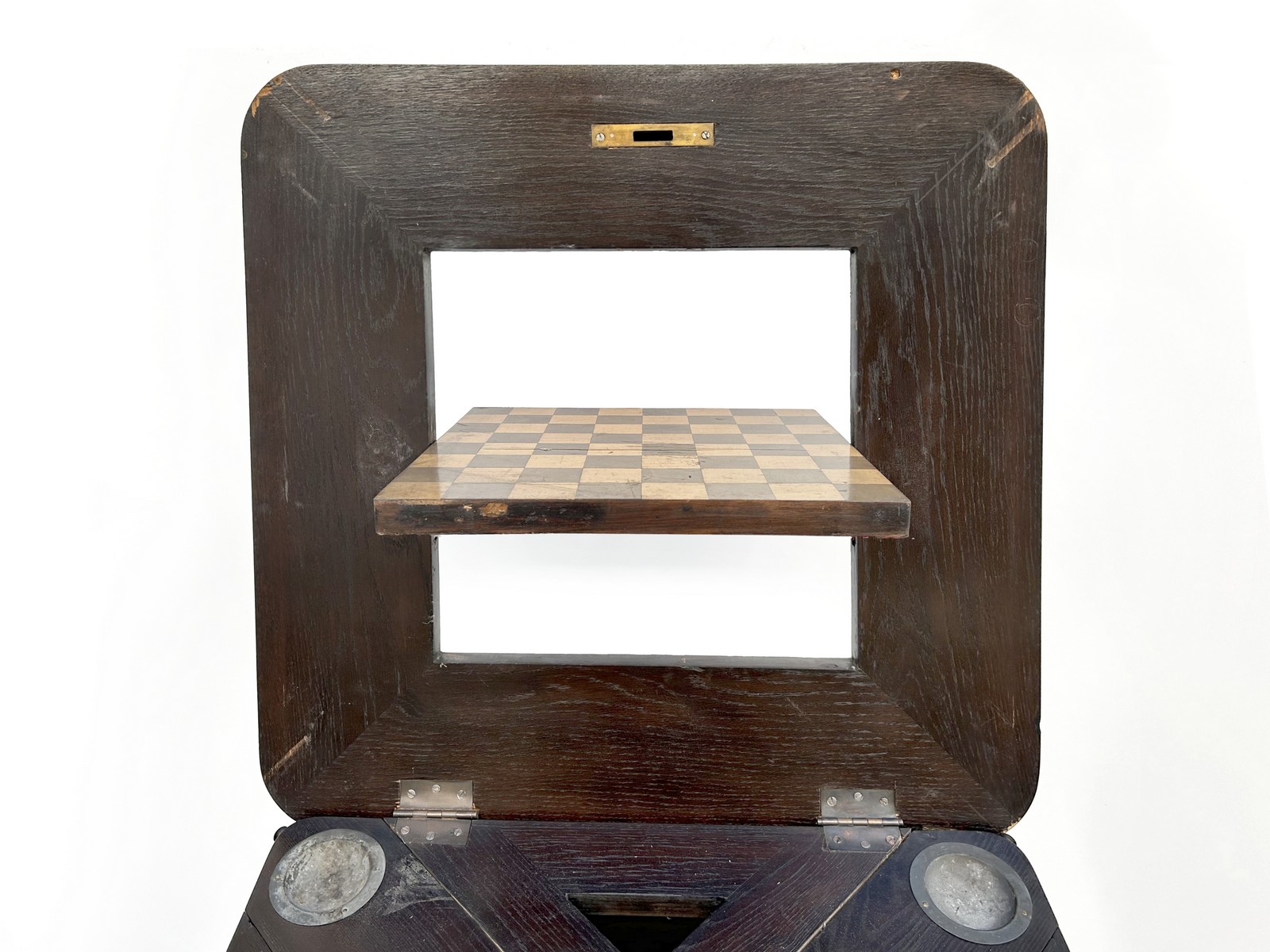 Schachtisch antiker Spieltisch 19.Jahrhundert 1840 1860 drehbare Tischplatte Schach Spielkartentisch Poker Antiquität Flip-Top-Table